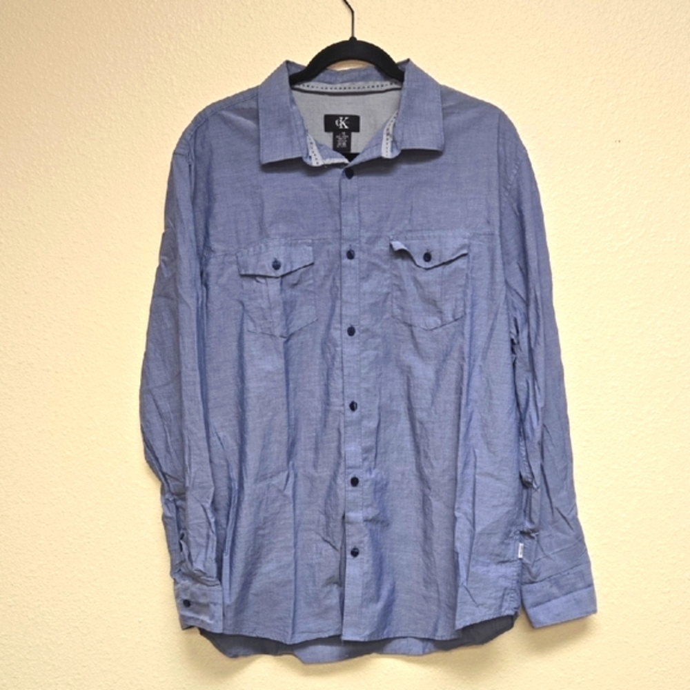 CLEARANCE Calvin Klein Cotton Chambray Button Up
